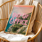 Out of Office Art Print | California Ocean Cliffs Travel Poster | Digital Wall Art