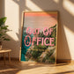 Out of Office Art Print | California Ocean Cliffs Travel Poster | Digital Wall Art