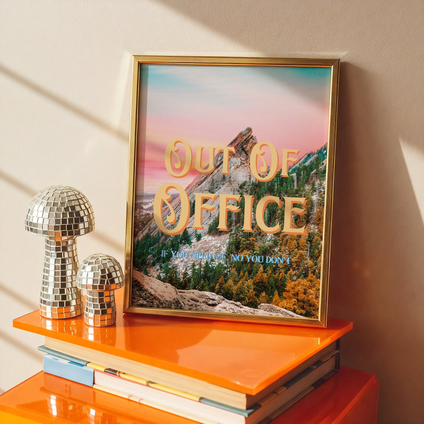 Out of Office Wall Print | Colorful Colorado Mountain | Mountain Landscape Art Poster | Digital Wall Art