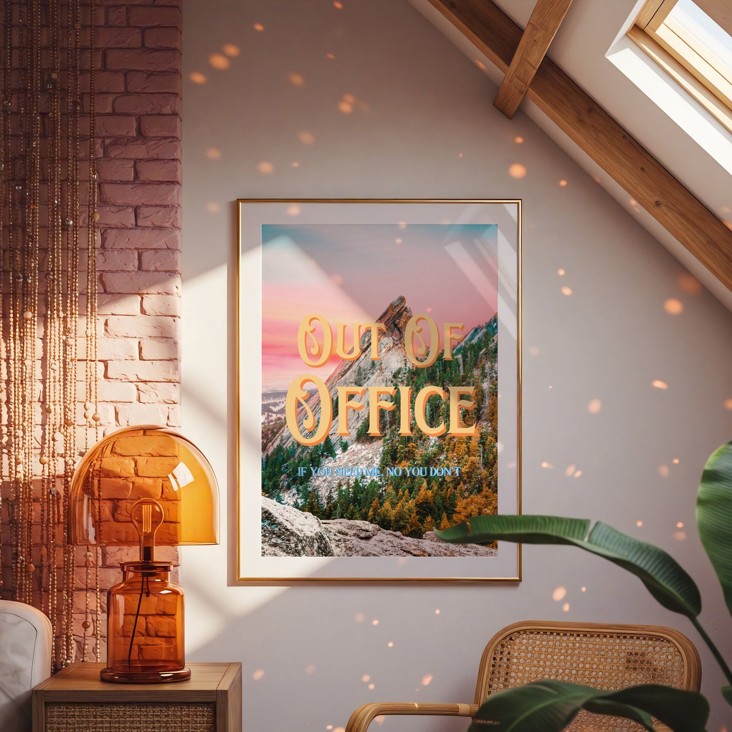 Out of Office Wall Print | Colorful Colorado Mountain | Mountain Landscape Art Poster | Digital Wall Art