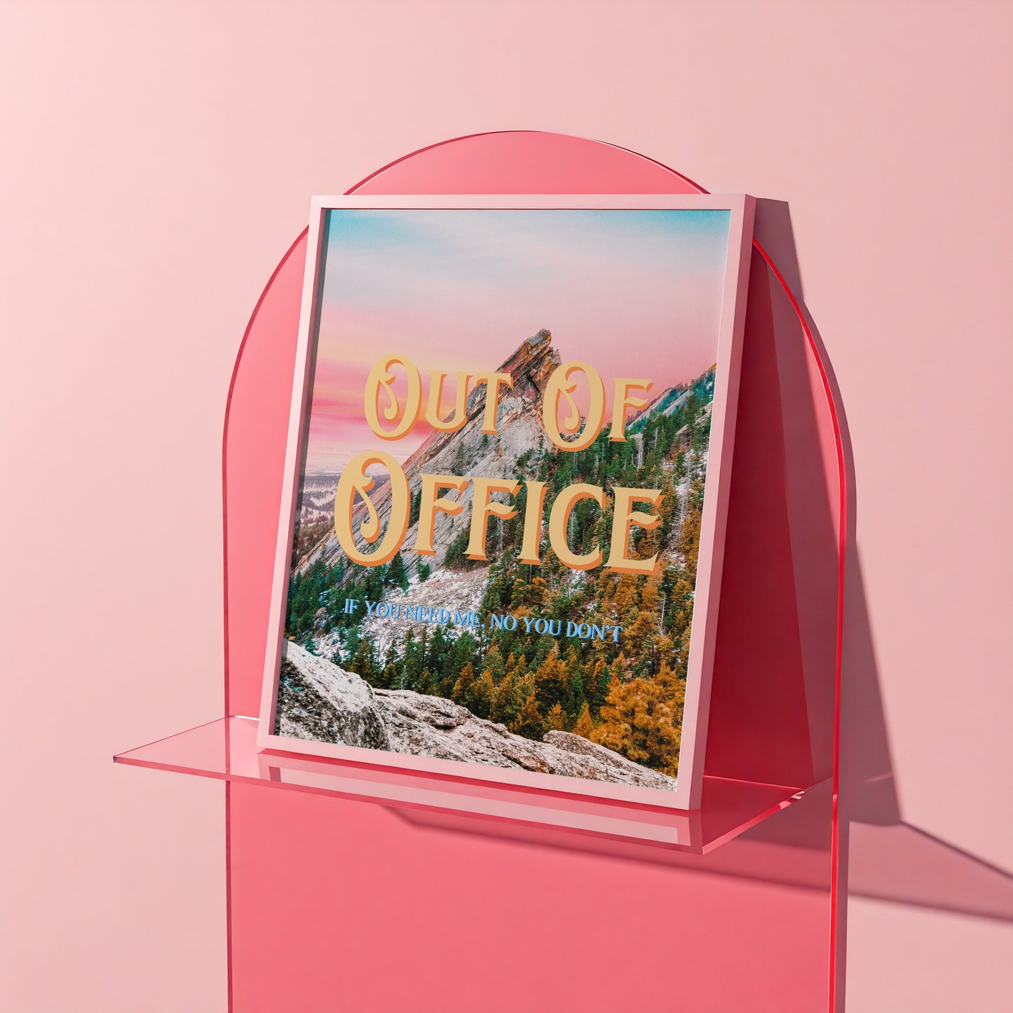 Out of Office Wall Print | Colorful Colorado Mountain | Mountain Landscape Art Poster | Digital Wall Art