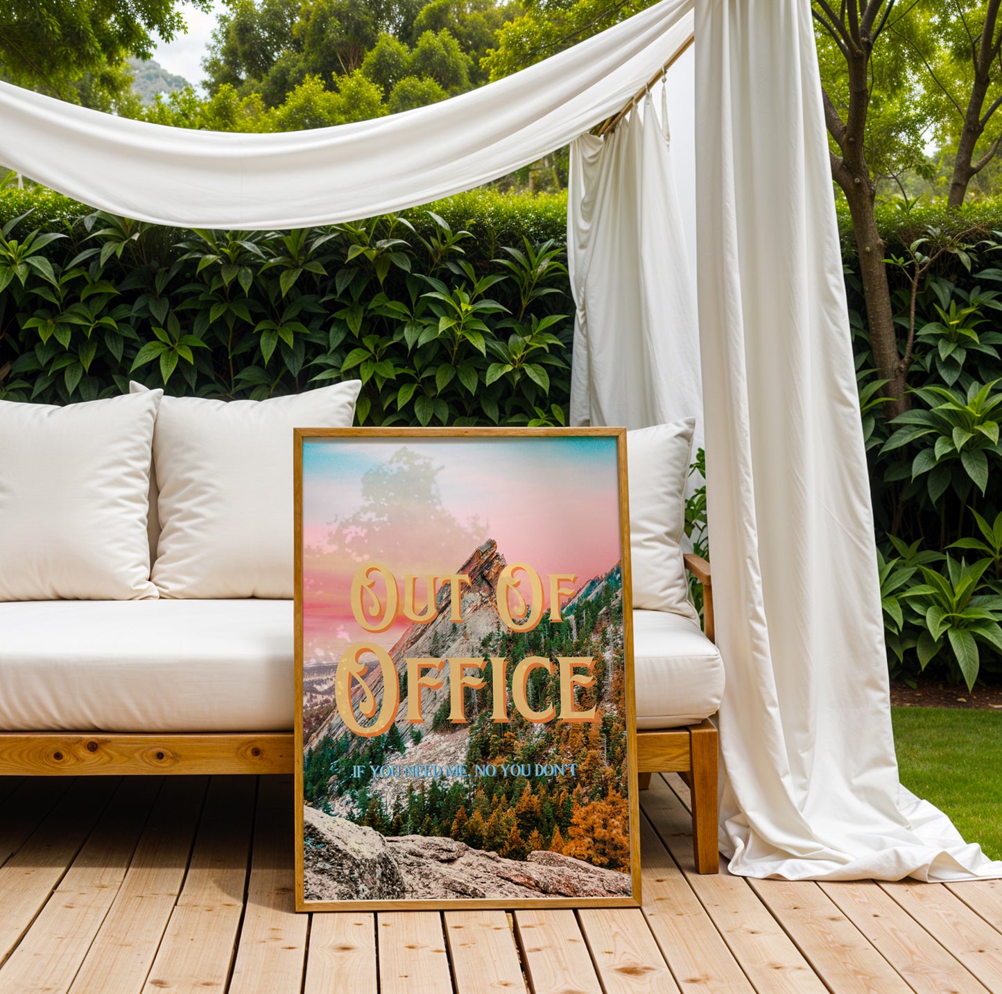 Out of Office Wall Print | Colorful Colorado Mountain | Mountain Landscape Art Poster | Digital Wall Art
