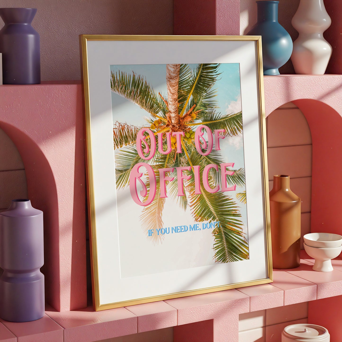 Out of Office Print: Palm Tree Poster | Digital Wall Art