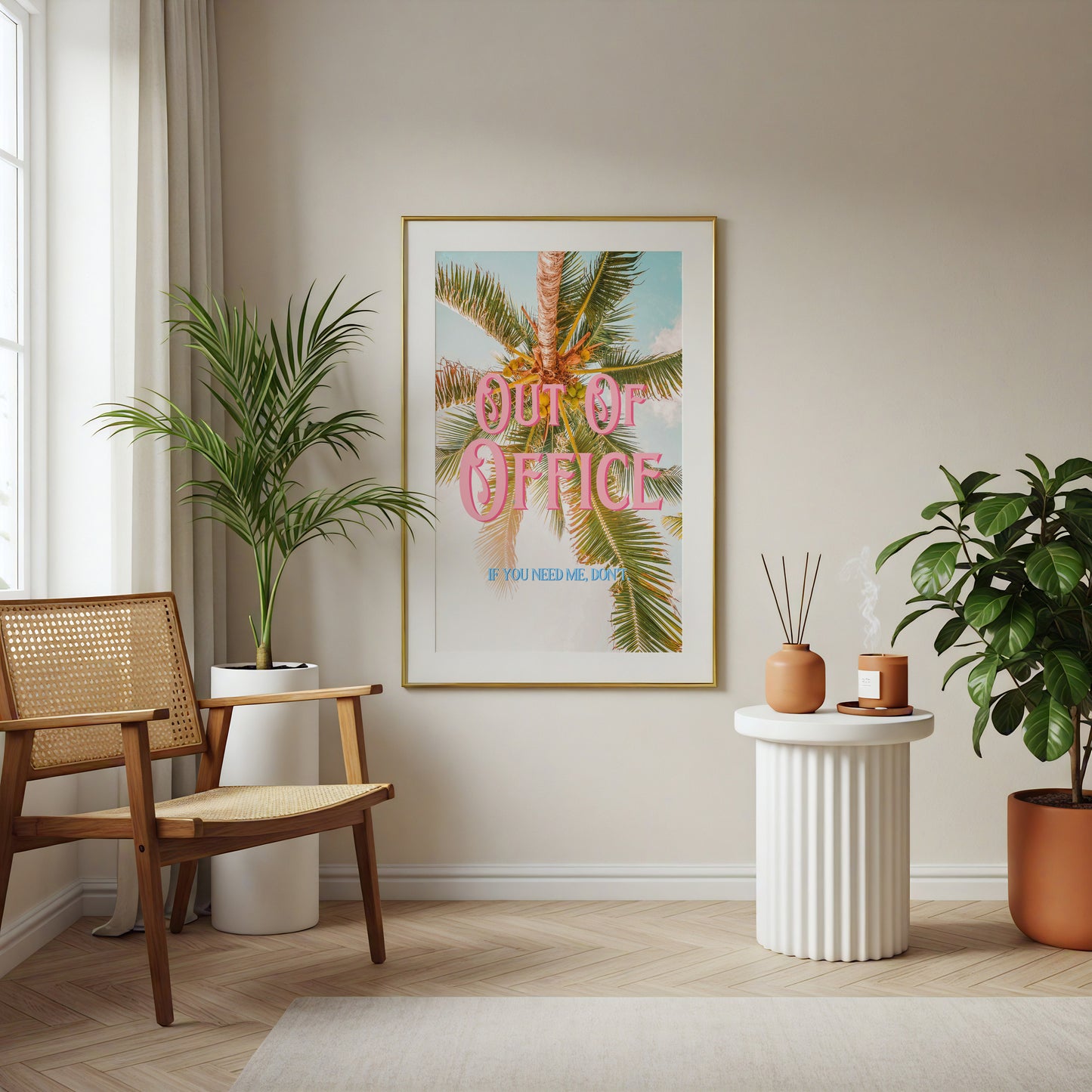 Out of Office Print: Palm Tree Poster | Digital Wall Art