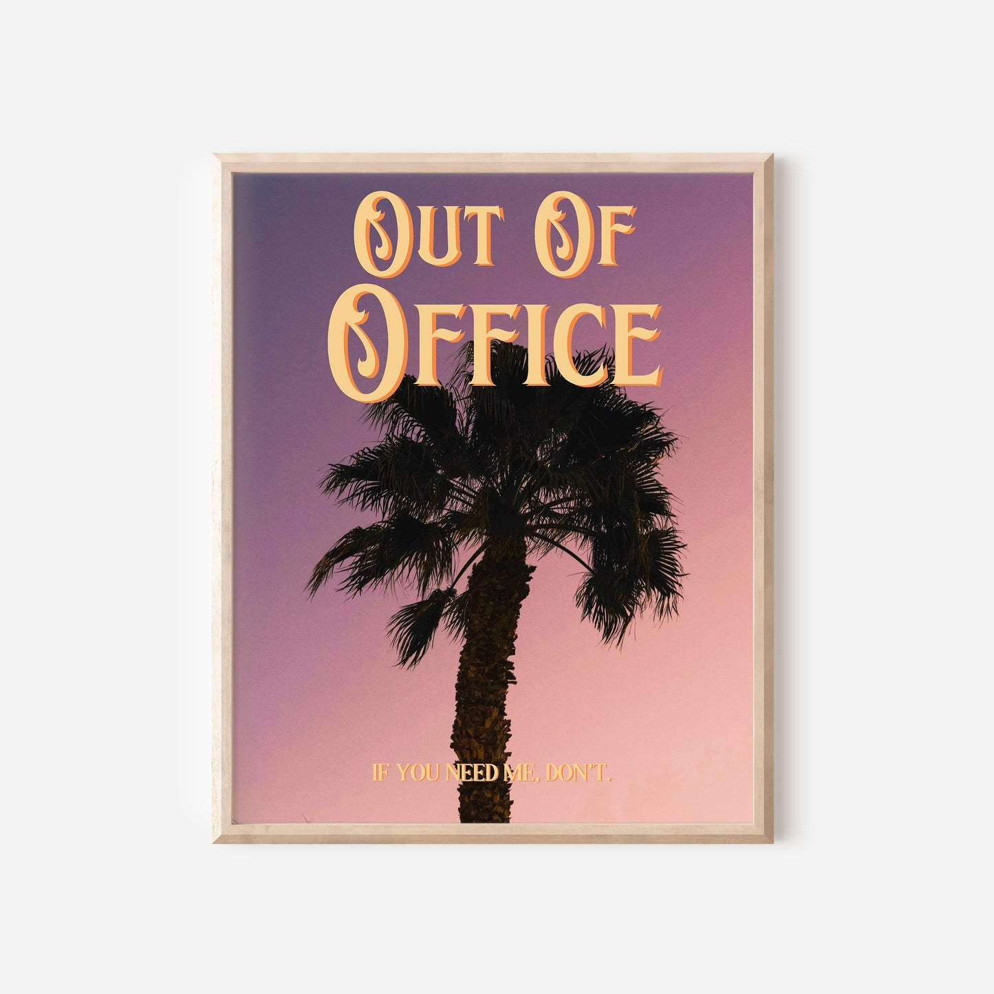 Out of Office Print: Palm Tree Silhouette Poster | Digital Wall Art