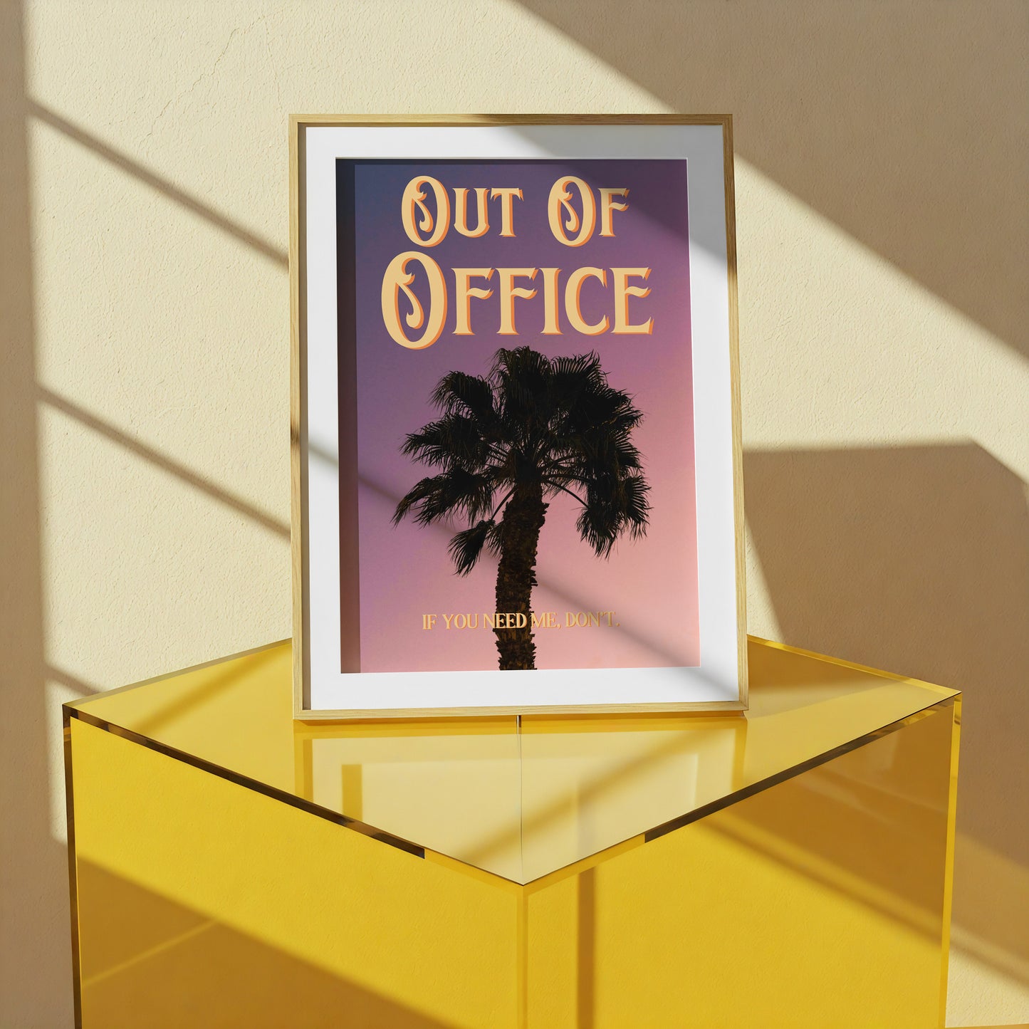 Out of Office Print: Palm Tree Silhouette Poster | Digital Wall Art