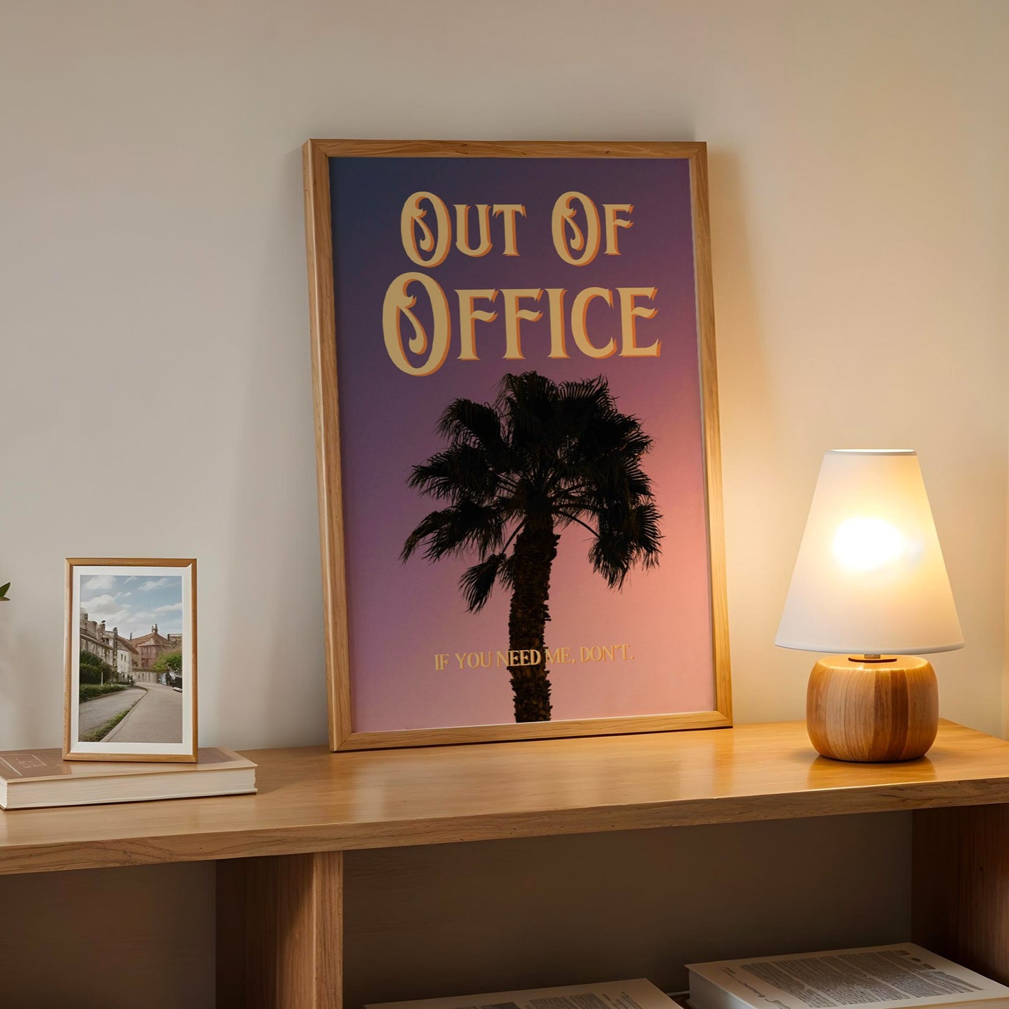 Out of Office Print: Palm Tree Silhouette Poster | Digital Wall Art