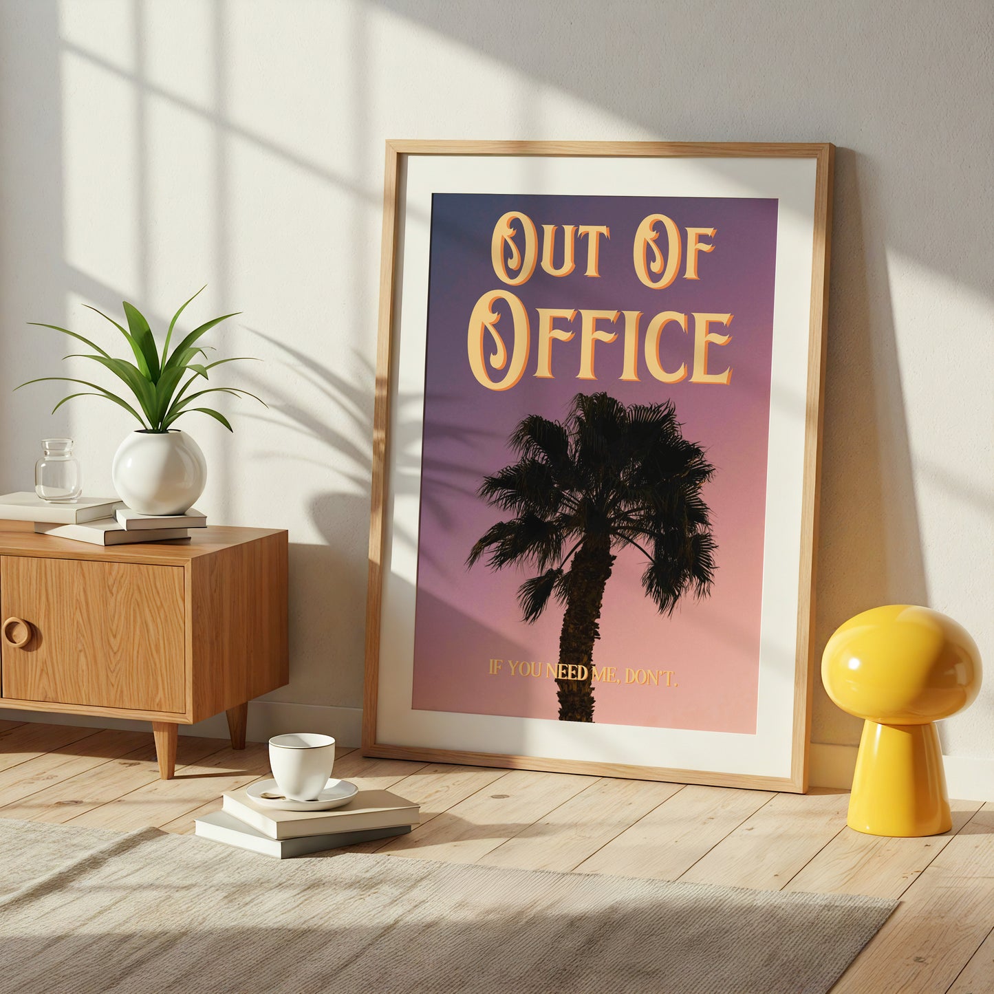 Out of Office Print: Palm Tree Silhouette Poster | Digital Wall Art