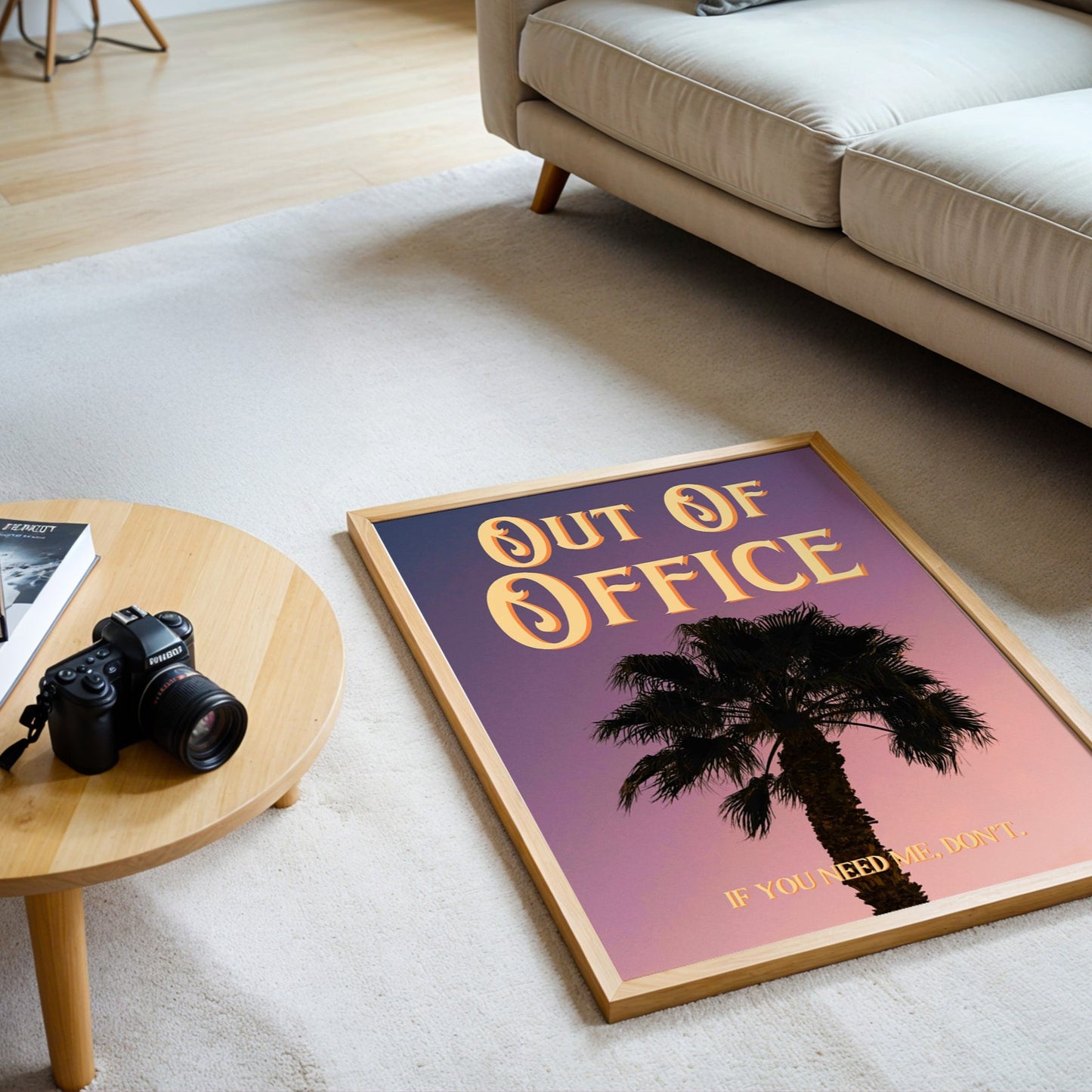 Out of Office Print: Palm Tree Silhouette Poster | Digital Wall Art
