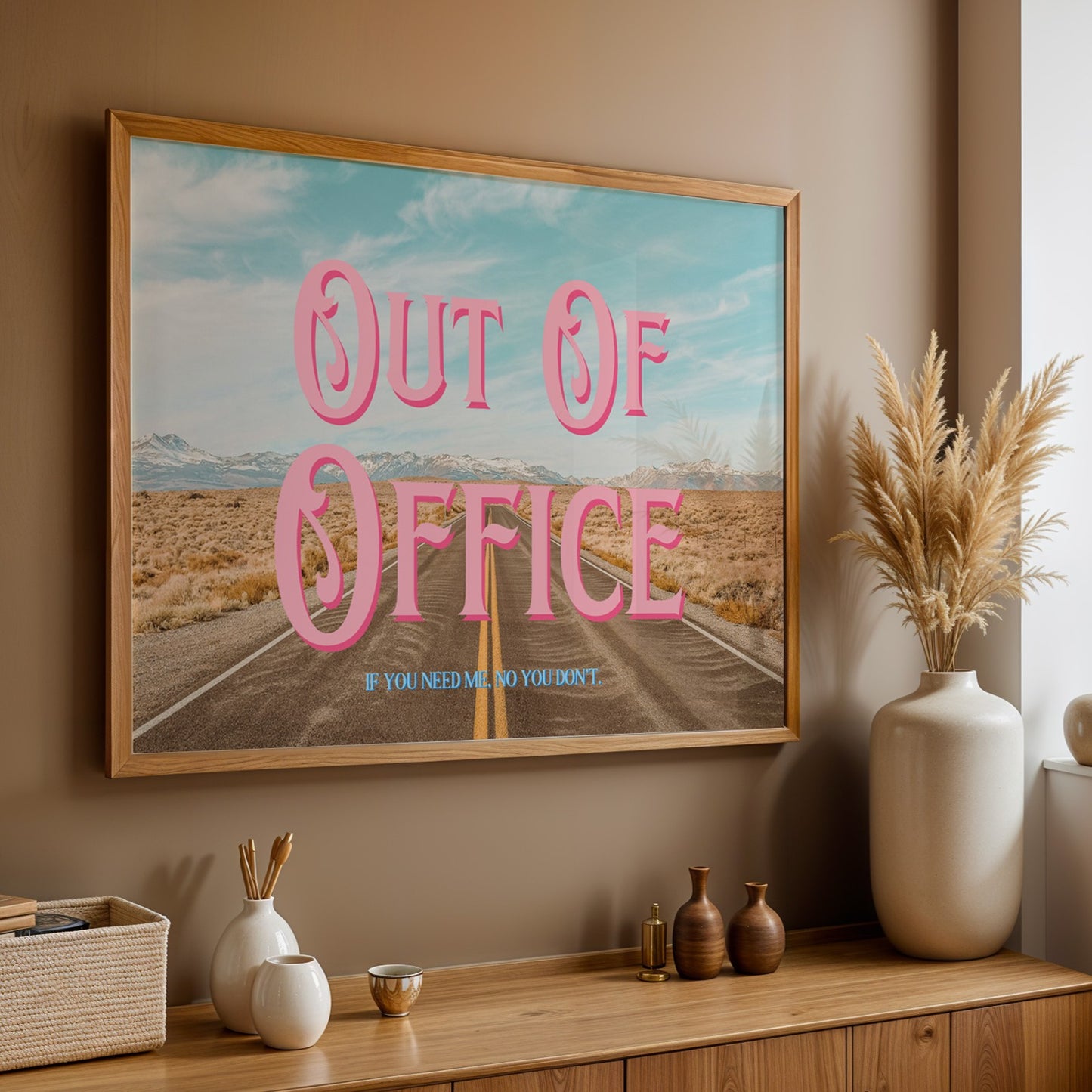 Retro Postcard Print: Out Of Office | Digital Wall Art
