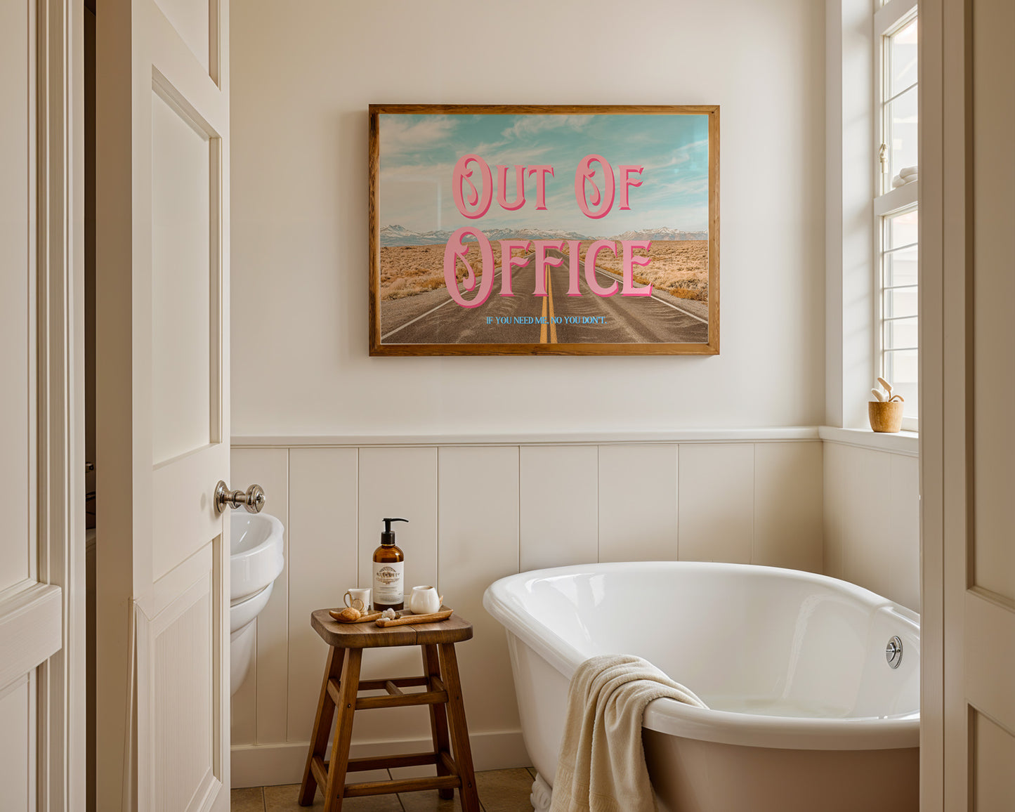 Retro Postcard Print: Out Of Office | Digital Wall Art