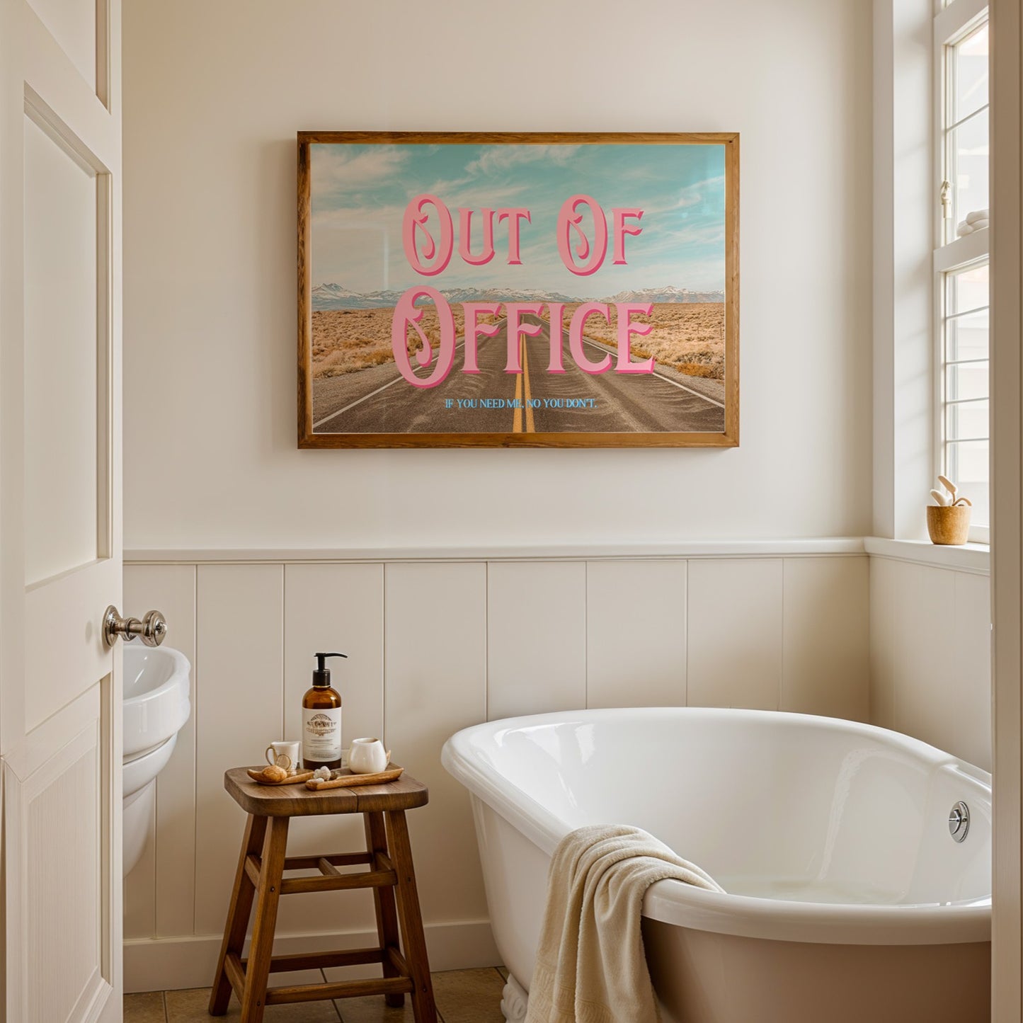 Retro Postcard Print: Out Of Office | Digital Wall Art
