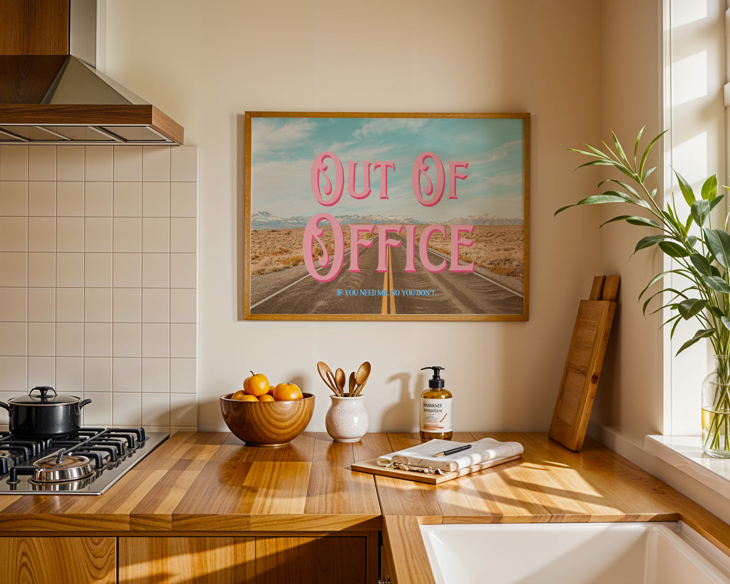 Retro Postcard Print: Out Of Office | Digital Wall Art