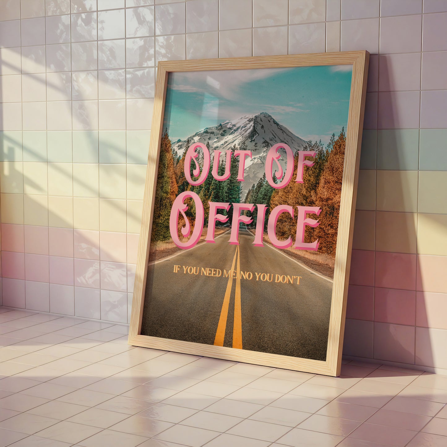 Out of Office Wall Print | Montana Mountain | Mountain Landscape Art Poster | Digital Wall Art
