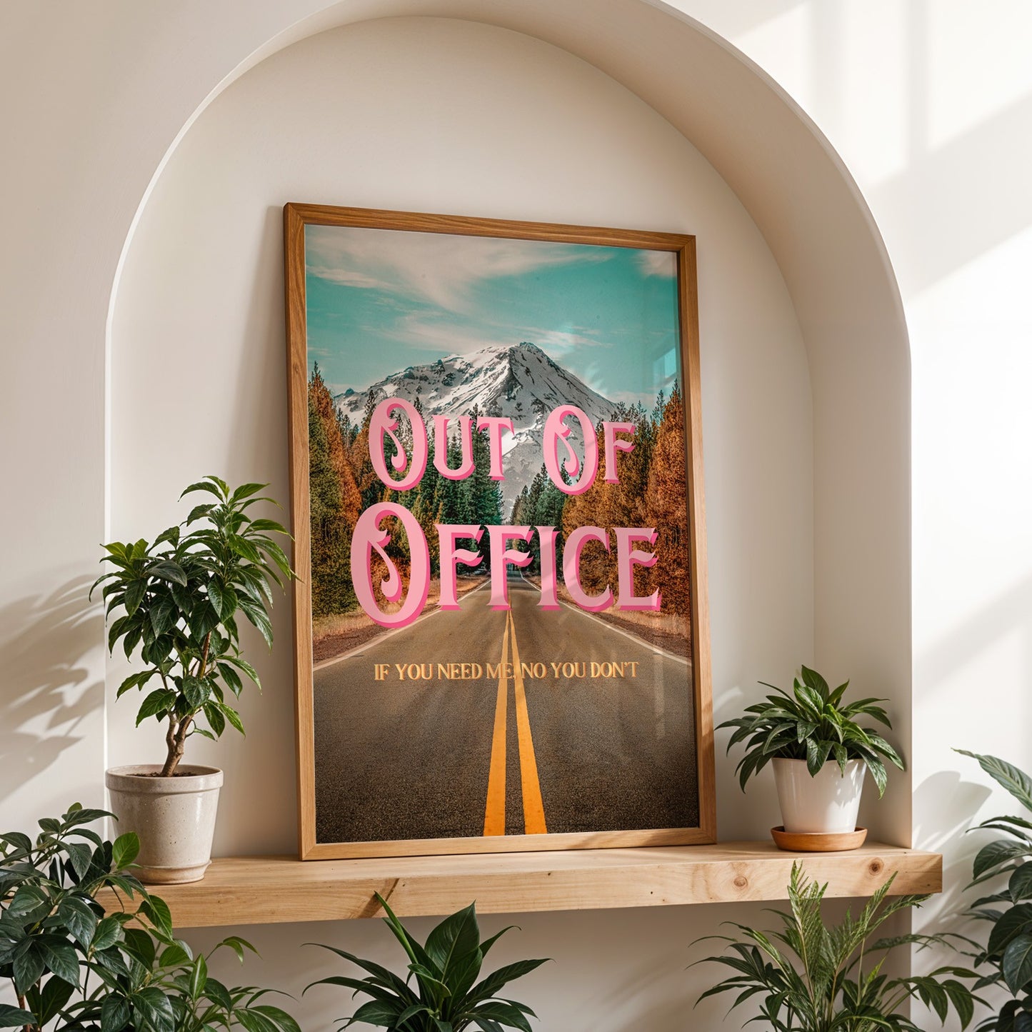 Out of Office Wall Print | Montana Mountain | Mountain Landscape Art Poster | Digital Wall Art