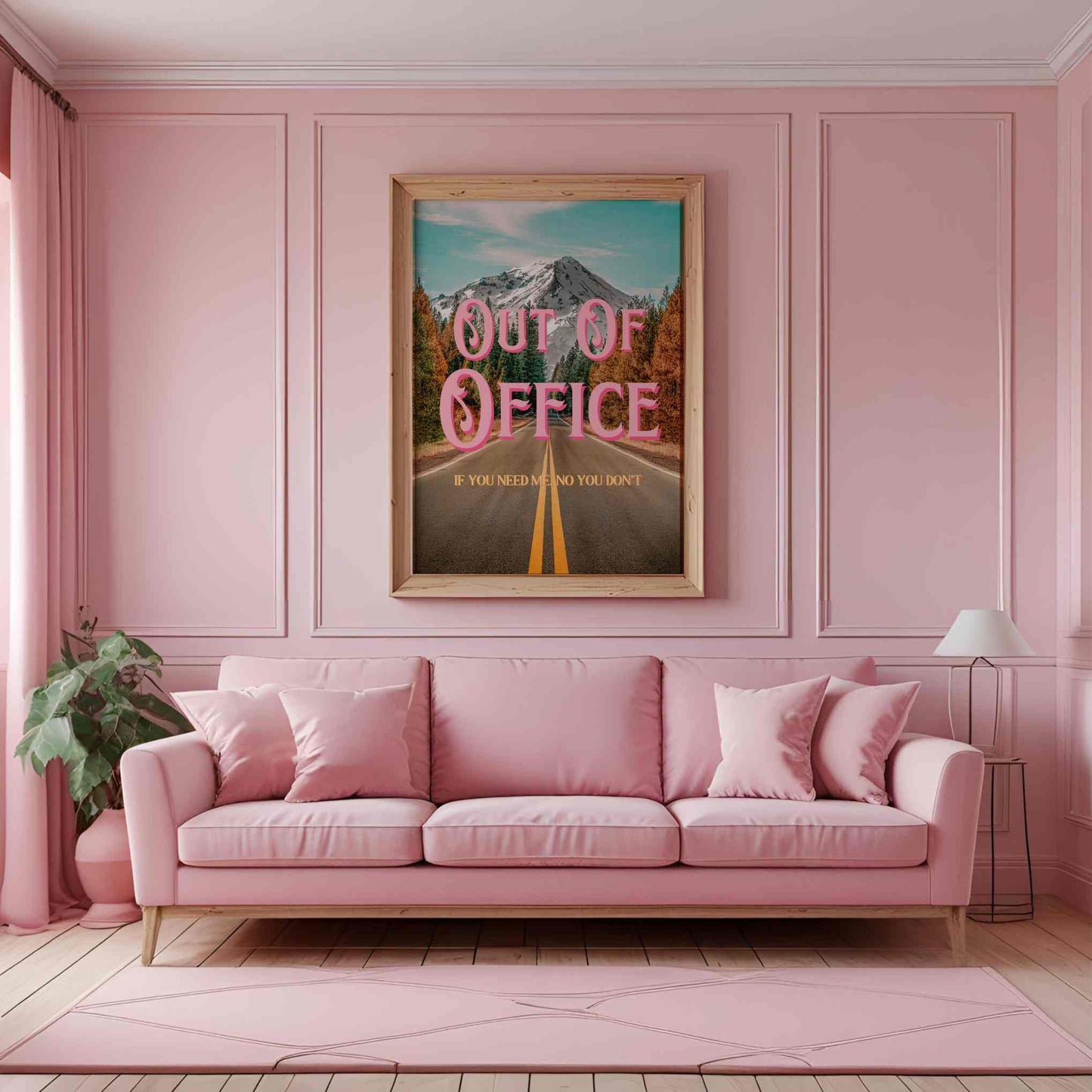 Out of Office Wall Print | Montana Mountain | Mountain Landscape Art Poster | Digital Wall Art