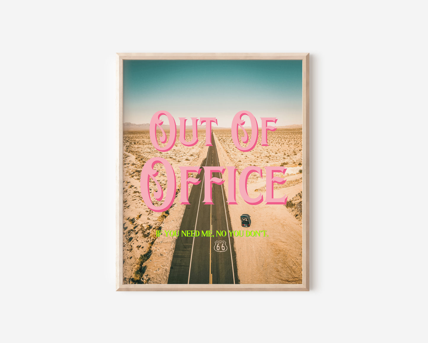Retro Postcard Print: Out Of Office Road Trip | Digital Wall Art