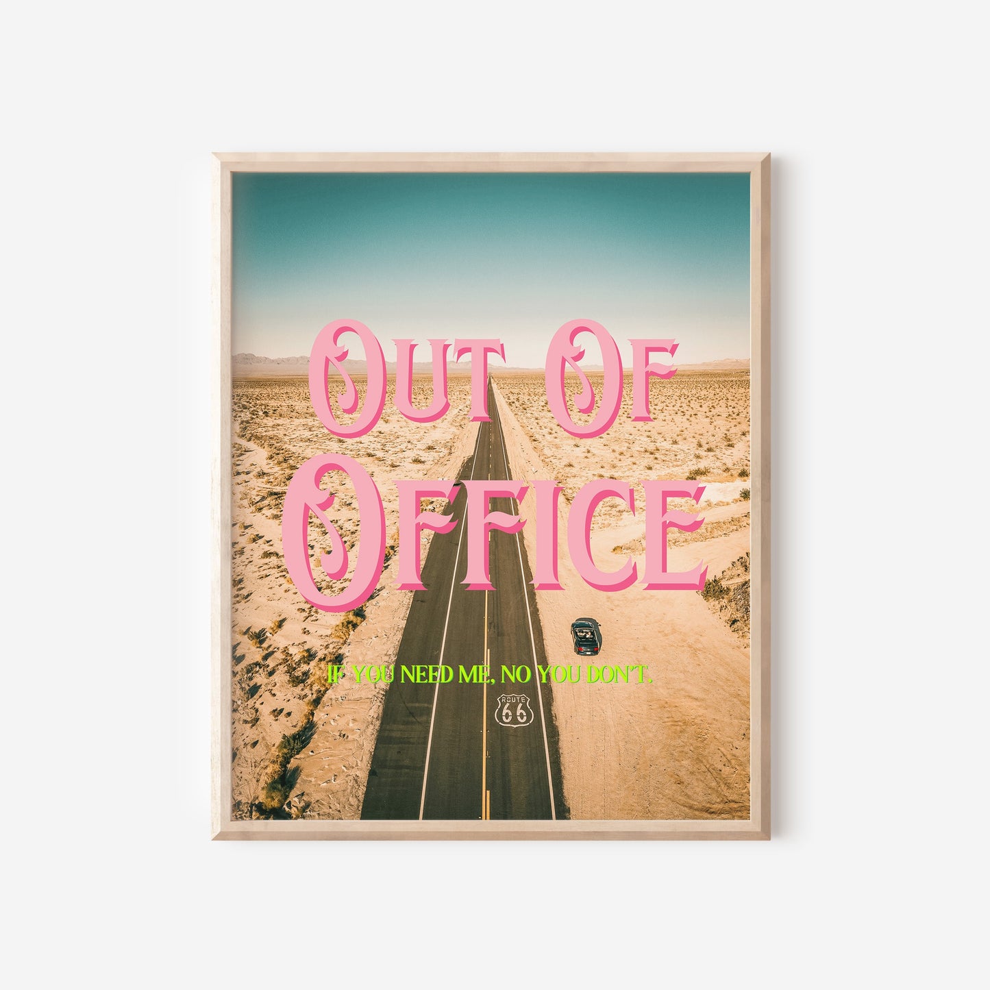Retro Postcard Print: Out Of Office Road Trip | Digital Wall Art