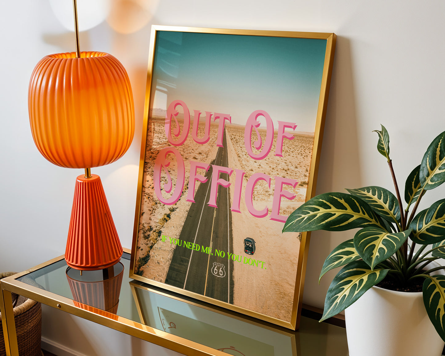 Retro Postcard Print: Out Of Office Road Trip | Digital Wall Art