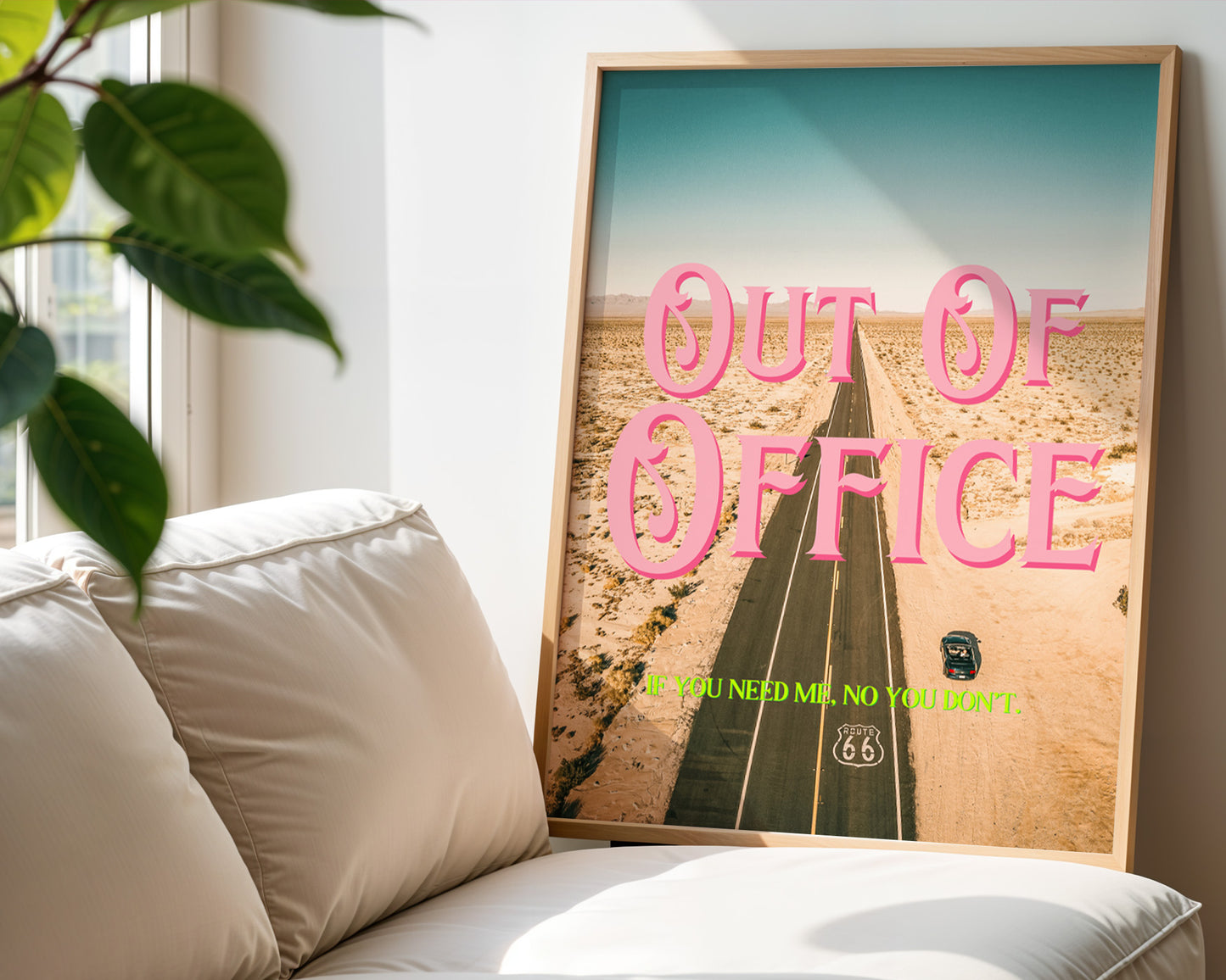 Retro Postcard Print: Out Of Office Road Trip | Digital Wall Art