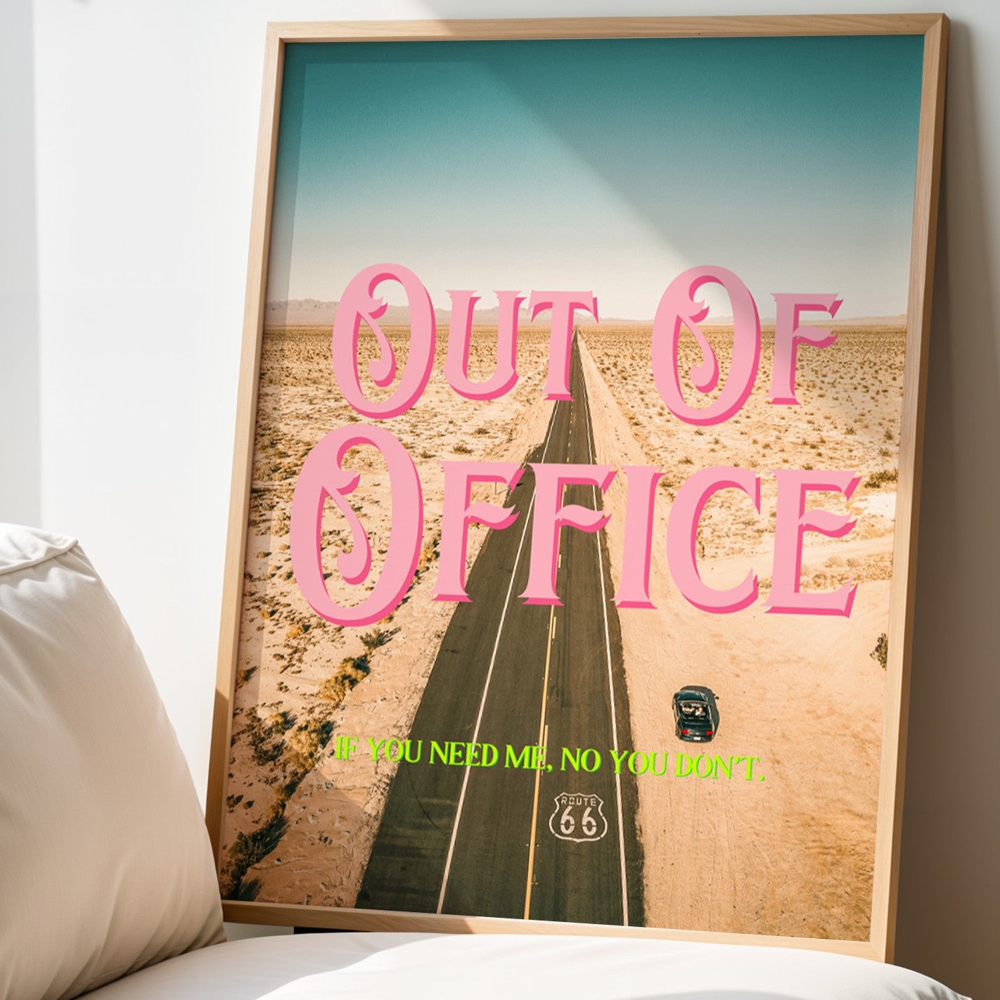 Retro Postcard Print: Out Of Office Road Trip | Digital Wall Art