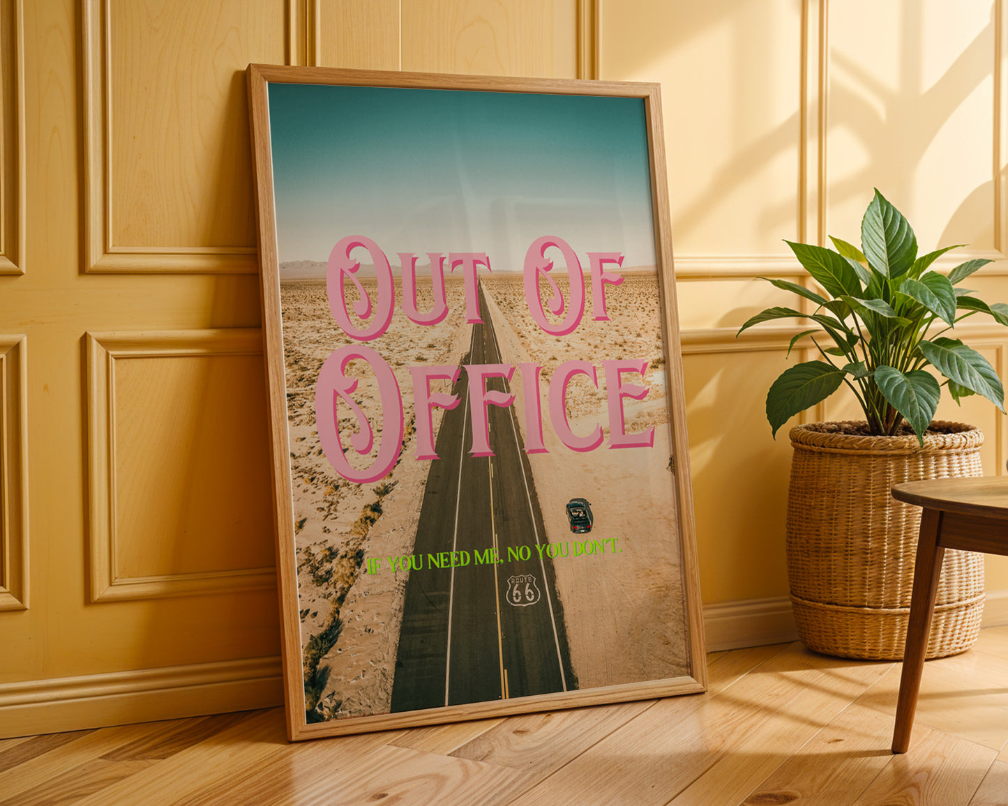 Retro Postcard Print: Out Of Office Road Trip | Digital Wall Art