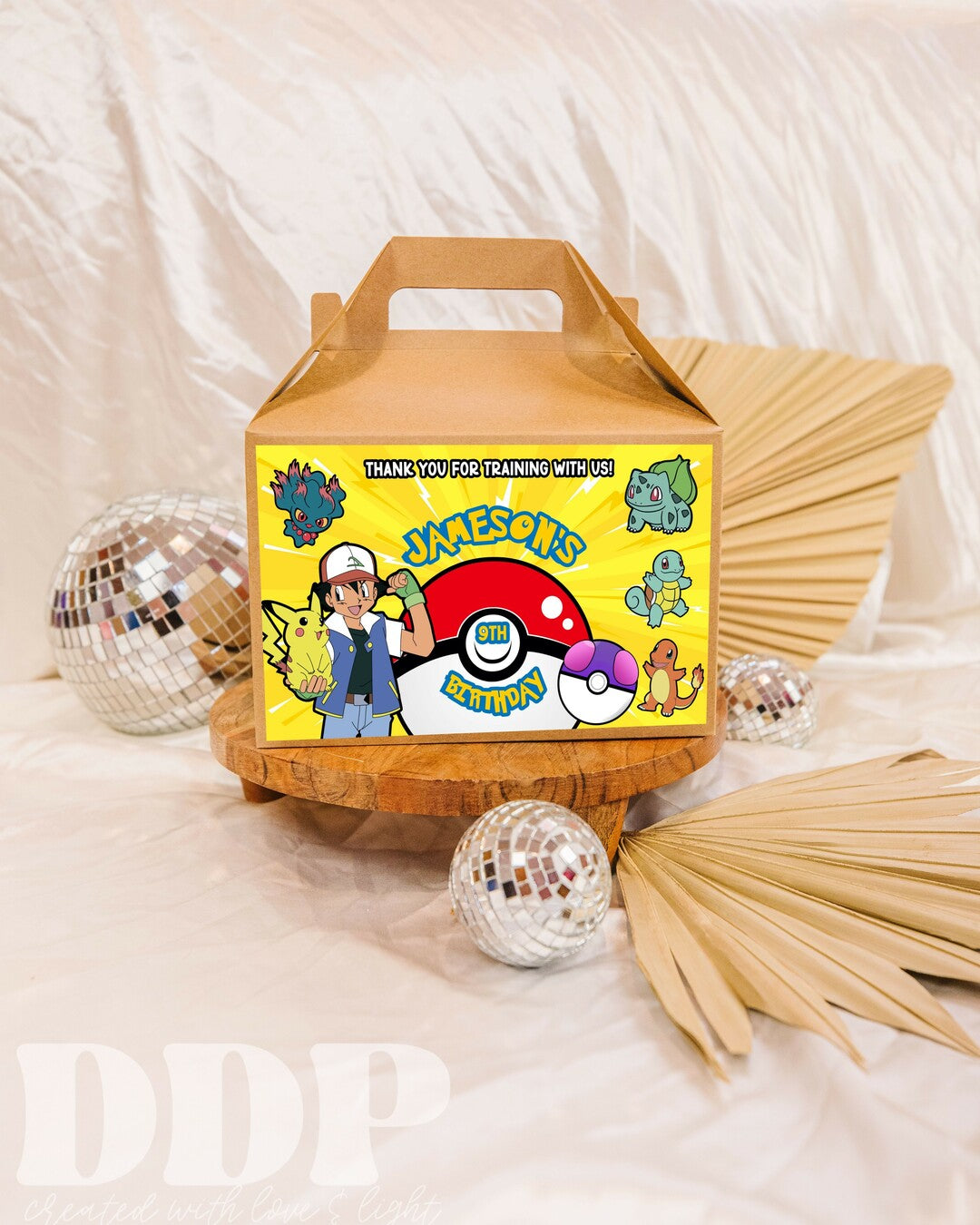 Pikachu Gable Box Label | Pokemon Printable Party Decor Treat Box Labe ...