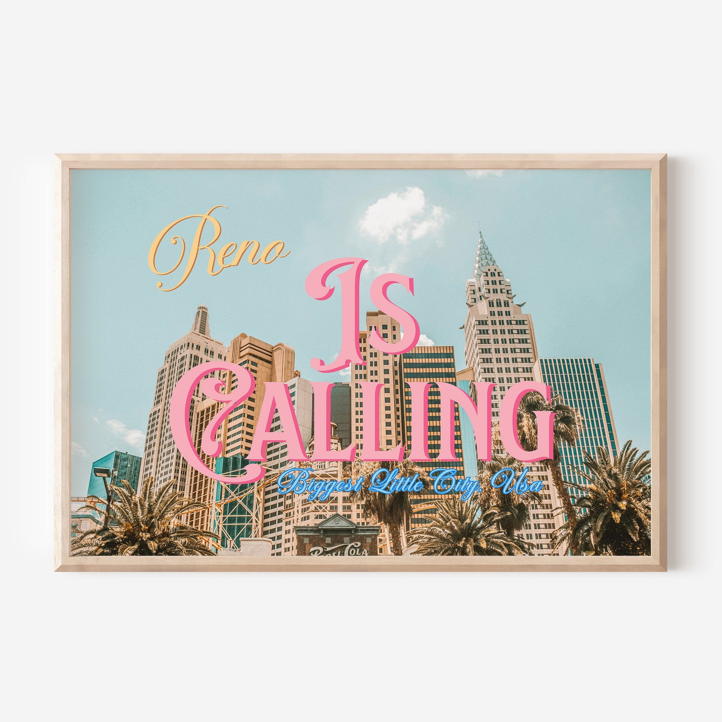 Reno is Calling Nevada Art Print | Reno Travel Poster | Digital Wall Art