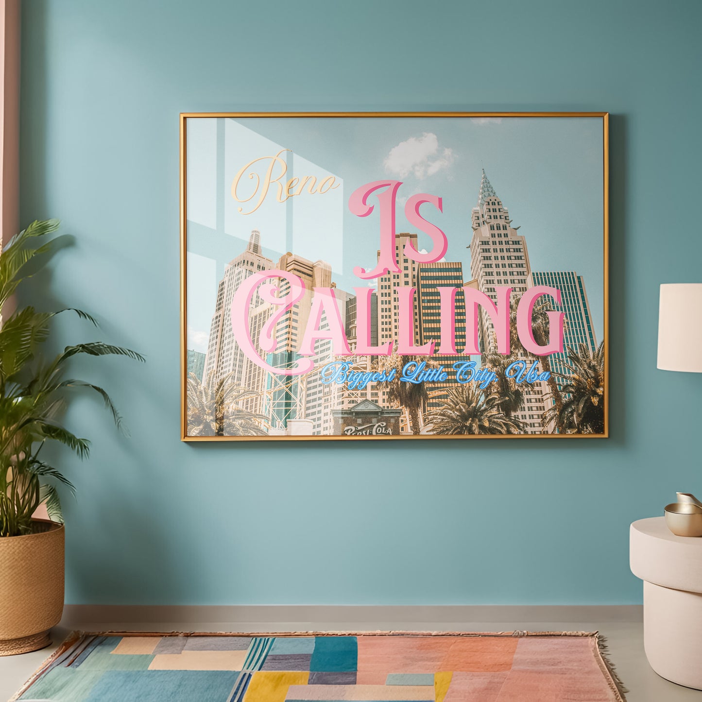 Reno is Calling Nevada Art Print | Reno Travel Poster | Digital Wall Art