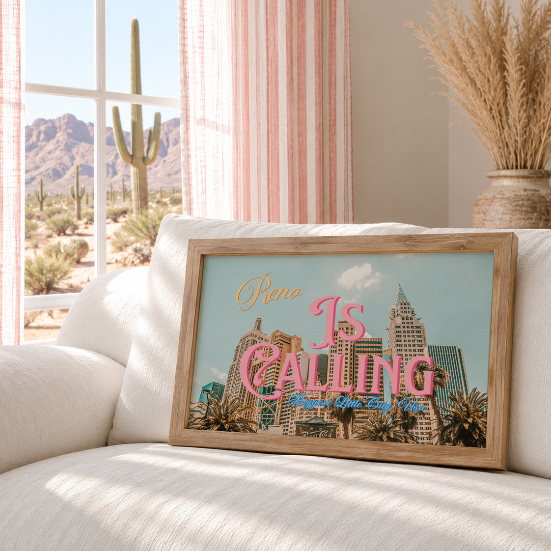 Reno is Calling Nevada Art Print | Reno Travel Poster | Digital Wall Art