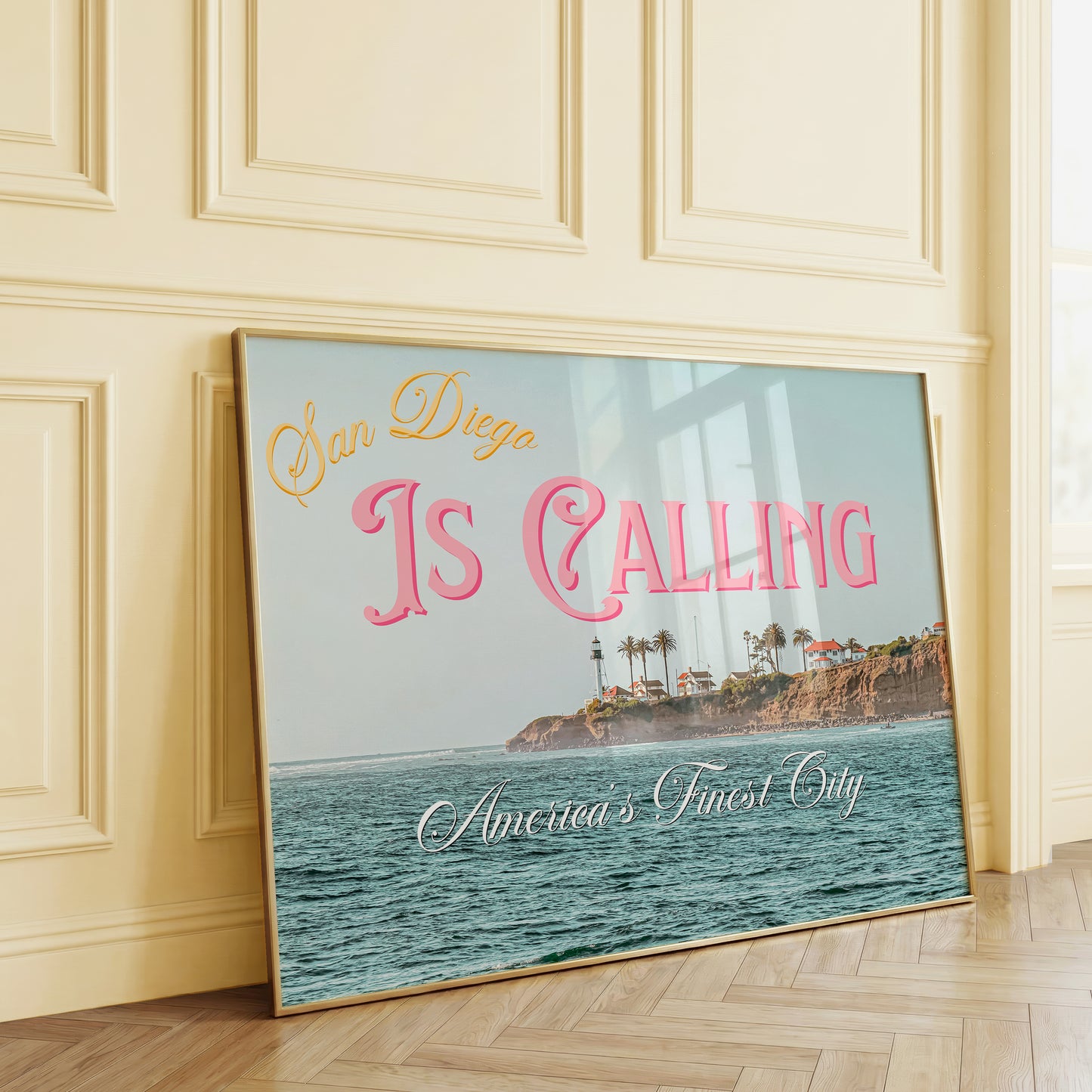 San Diego is Calling Art Print | California Travel Poster | San Diego Postcard Art | Digital Wall Art