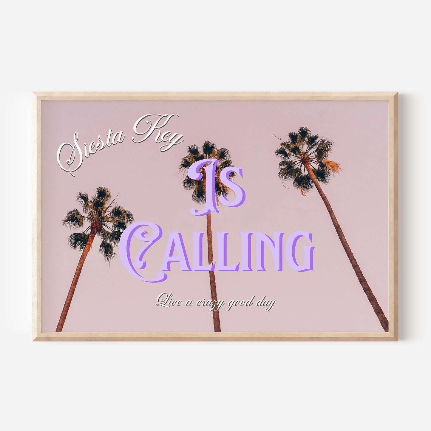 Siesta Key is Calling Print | Florida Palm Trees Travel Poster | Florida Digital Wall Art