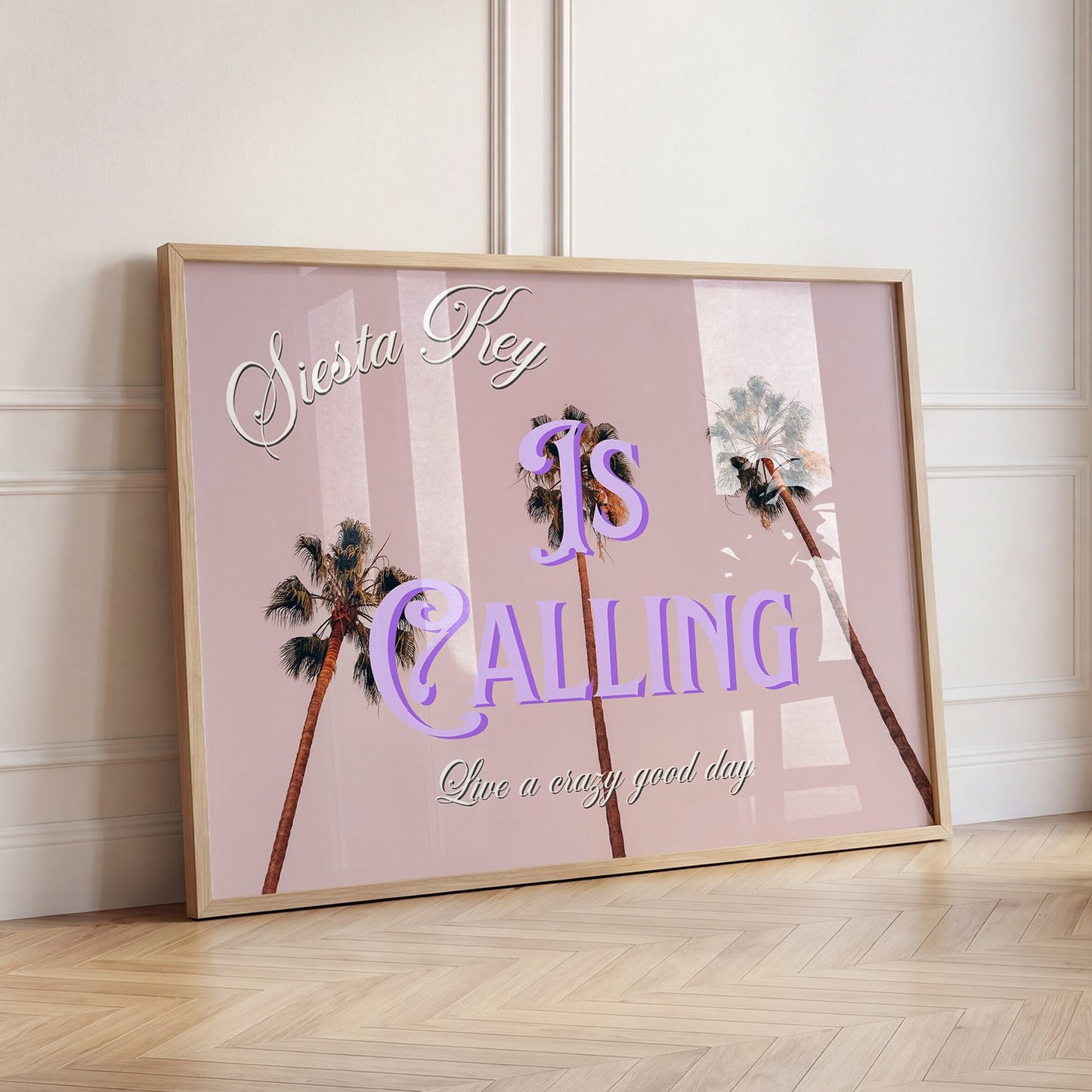 Siesta Key is Calling Print | Florida Palm Trees Travel Poster | Florida Digital Wall Art