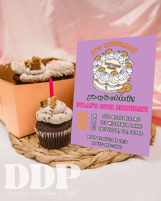 Sagittarius Season Birthday Invitation | Sagittarius Zodiac Cake Horoscope Invite | ANY AGE Astrology Birthday | Editable Invite Template