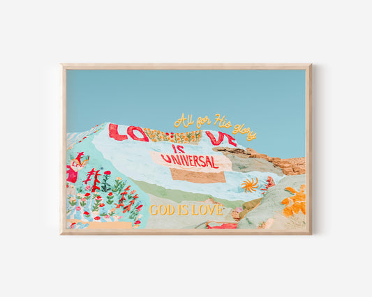 Salvation Mountain GOD IS LOVE Wall Art | Slab City California Printable Wall Art | Digital Wall Art