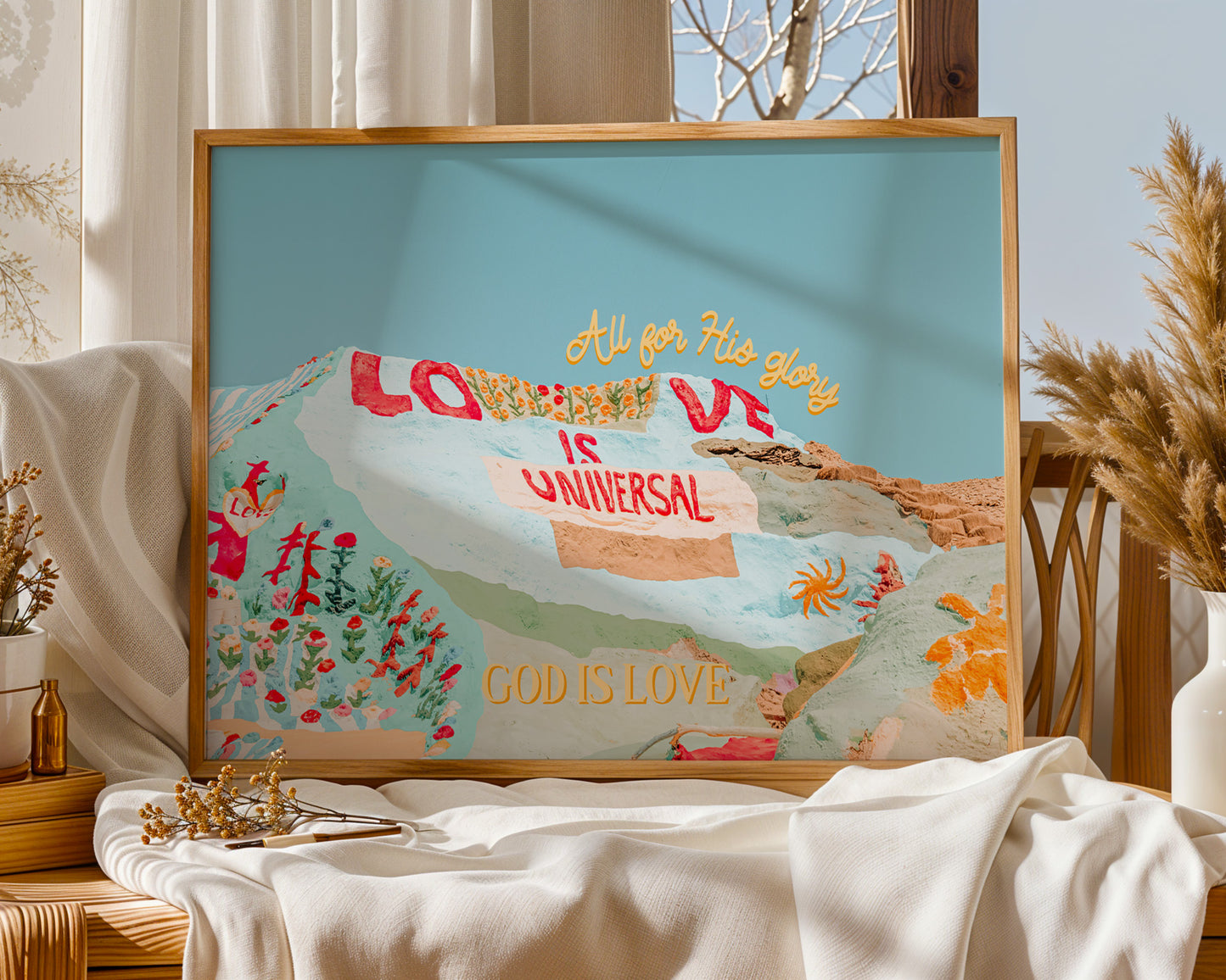 Salvation Mountain GOD IS LOVE Wall Art | Slab City California Printable Wall Art | Digital Wall Art