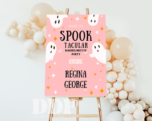 Spooky Halloween Bachelorette Weekend Welcome Sign | Bachelorette Girls Trip Printable Template