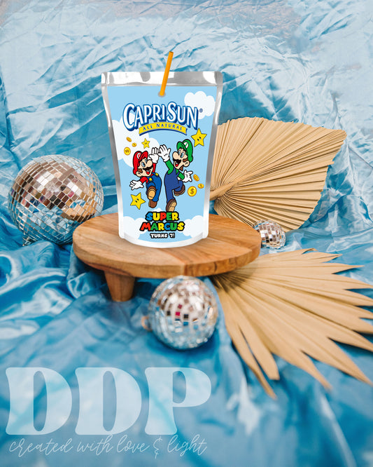 Super Mario Capri Sun Label | Super Mario Brothers Birthday | Super Mario Drink Label