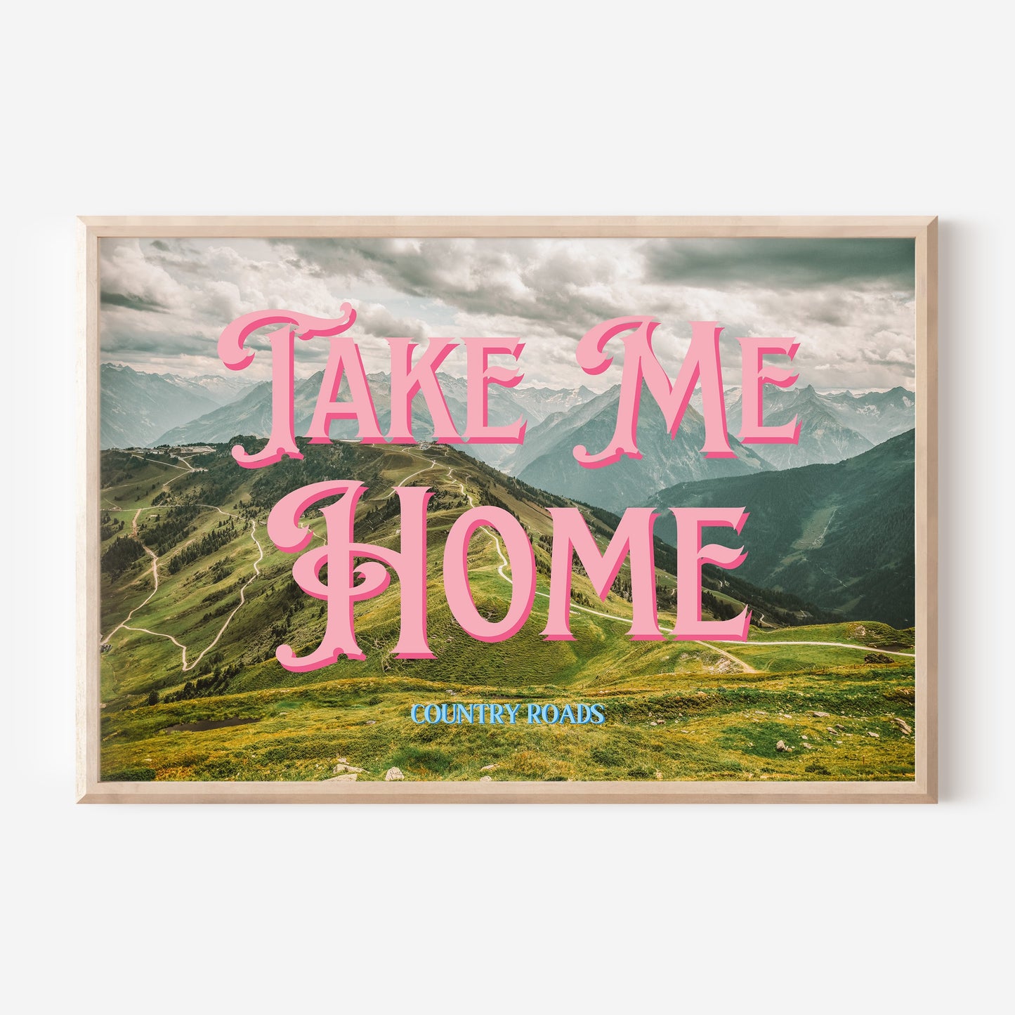 Take Me Home West Virginia Print | West Virginia Mountains Travel Poster | Digital Wall Art
