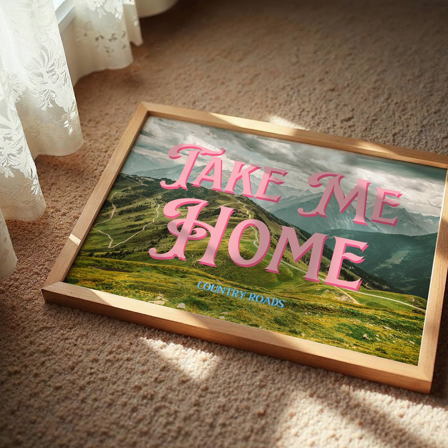 Take Me Home West Virginia Print | West Virginia Mountains Travel Poster | Digital Wall Art