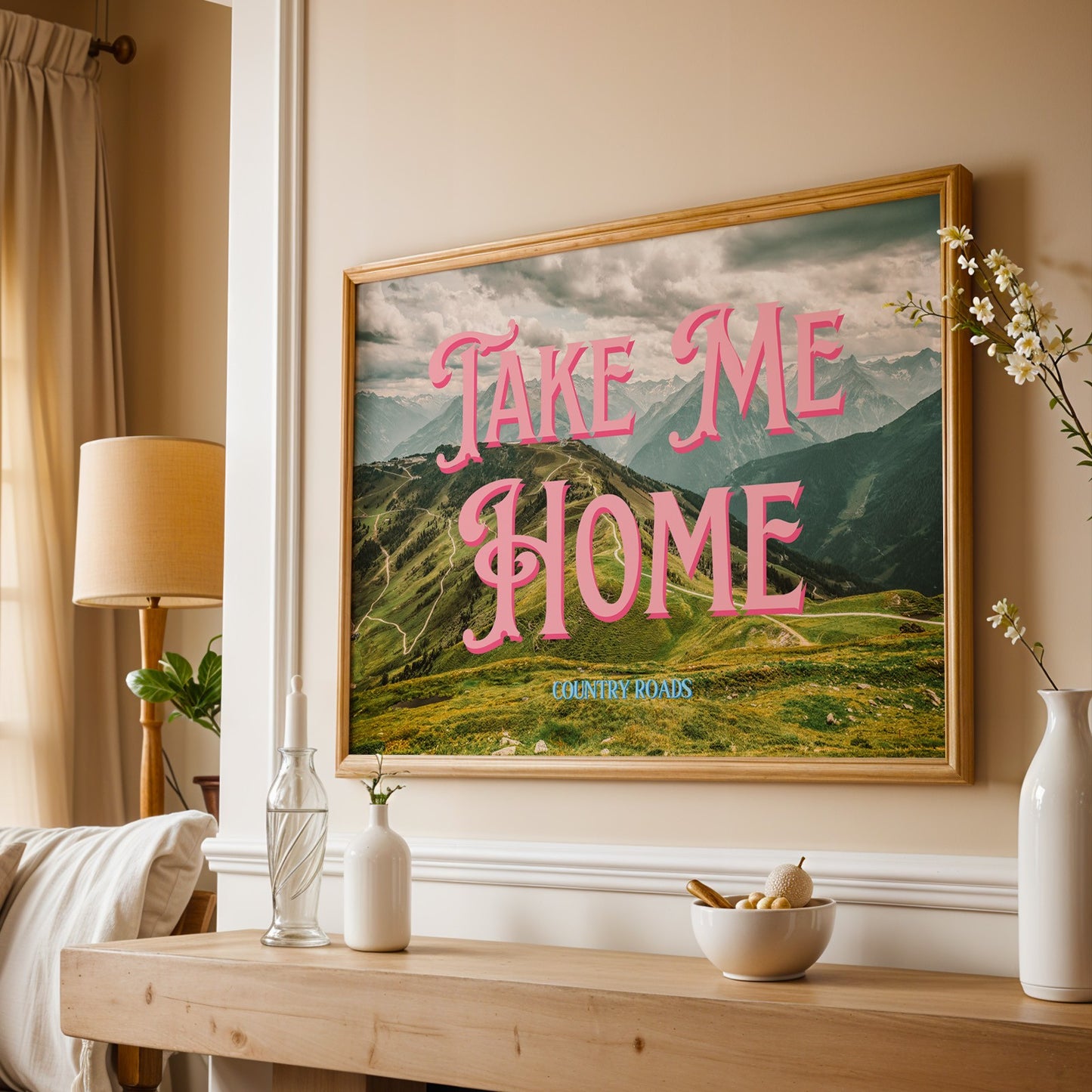 Take Me Home West Virginia Print | West Virginia Mountains Travel Poster | Digital Wall Art