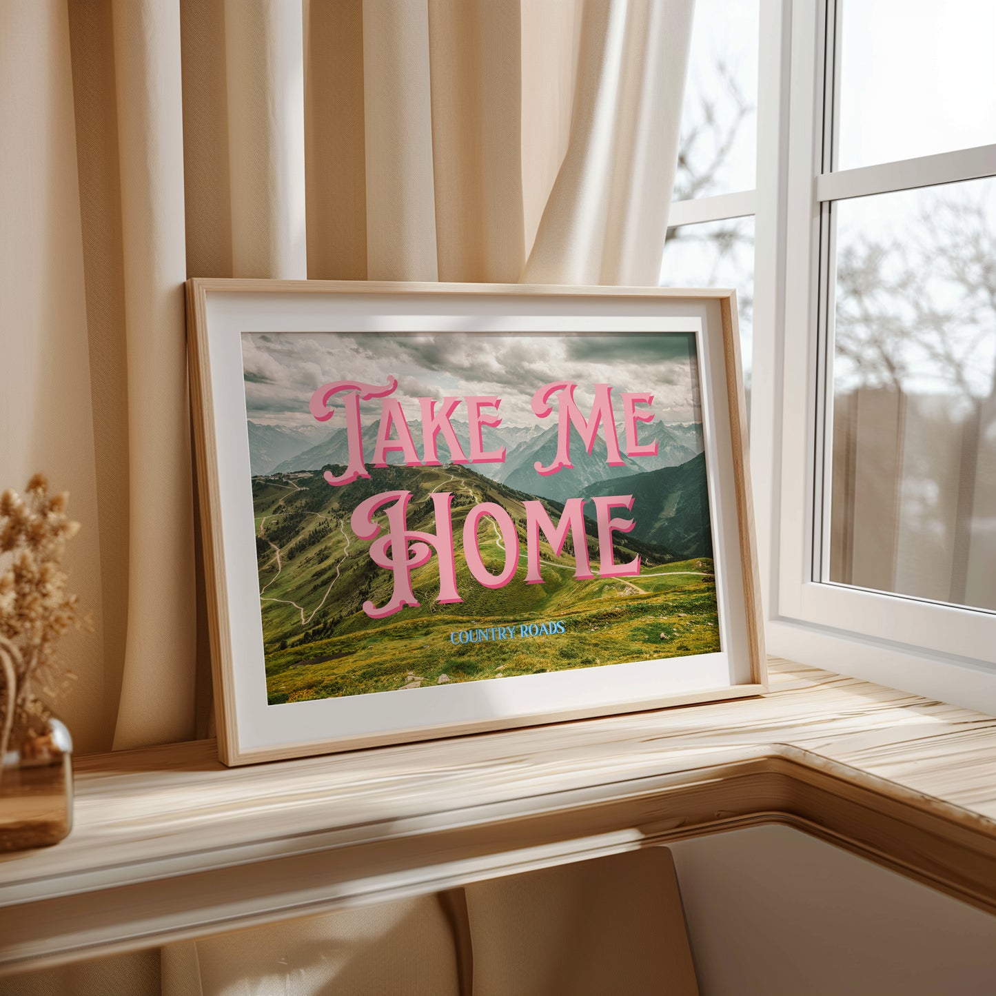 Take Me Home West Virginia Print | West Virginia Mountains Travel Poster | Digital Wall Art
