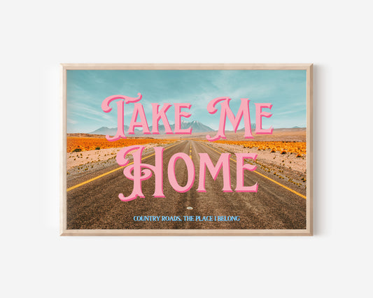 Red Desert Printable Wall Art | Wyoming Wall Art | Take me Home Road Trip Print | Digital Wall Art