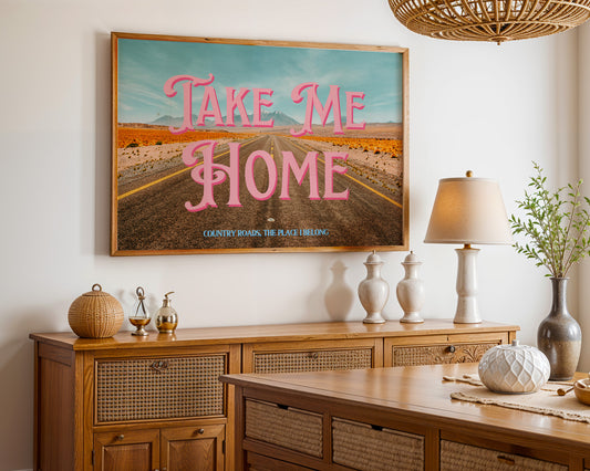 Red Desert Printable Wall Art | Wyoming Wall Art | Take me Home Road Trip Print | Digital Wall Art