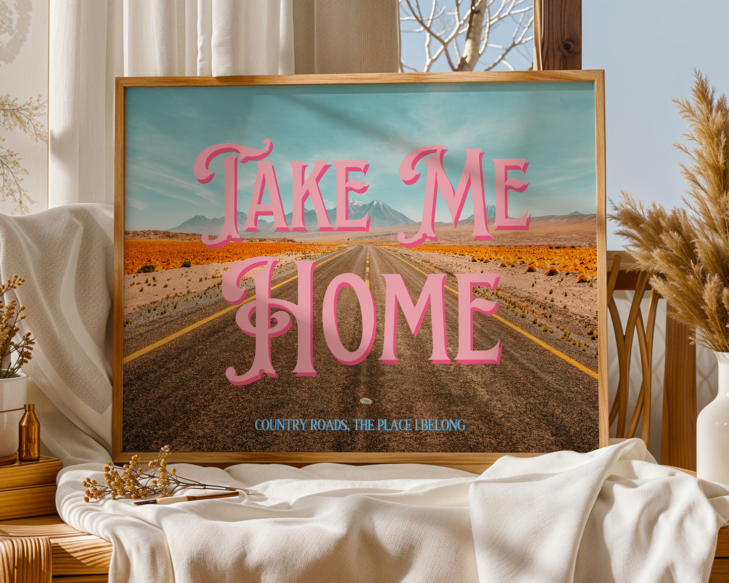 Red Desert Printable Wall Art | Wyoming Wall Art | Take me Home Road Trip Print | Digital Wall Art
