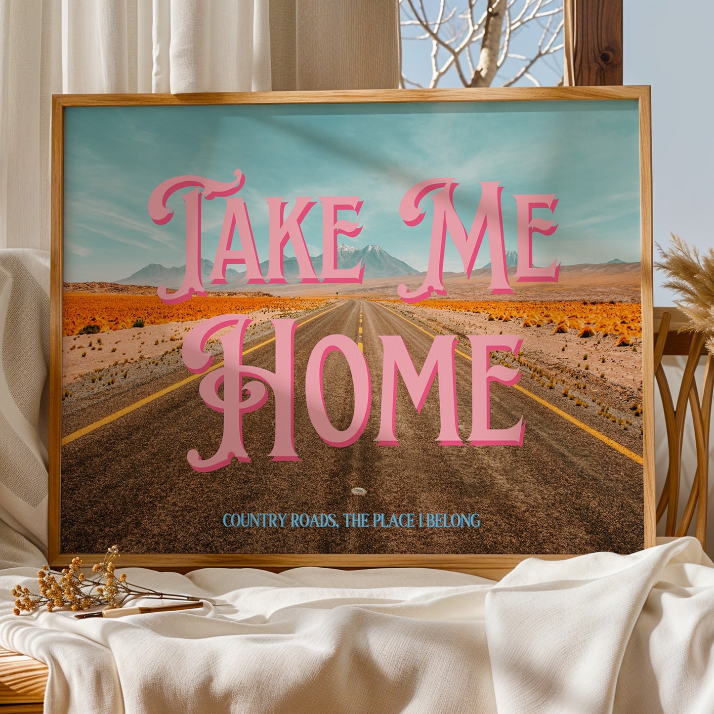 Red Desert Printable Wall Art | Wyoming Wall Art | Take me Home Road Trip Print | Digital Wall Art