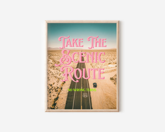 Take the Scenic Route Road Trip Print | Digital Wall Art