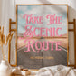 Mojave Desert Printable Wall Art | Route 66 Wall Art | Take the Scenic Route Road Trip Print | Digital Wall Art