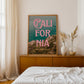 California: The Golden State Art Print | Ocean Cliffs Travel Poster | Digital Wall Art