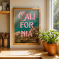 California: The Golden State Art Print | Ocean Cliffs Travel Poster | Digital Wall Art